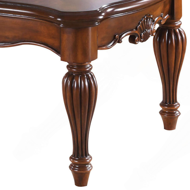 Table basse, cerisier rectangulaire avec pieds tournés