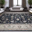 Tapis beige et bleu noué à la main de haute qualité