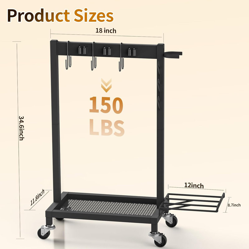 Support de balai avec fournitures de nettoyage et chariot de nettoyage avec chariot de nettoyage de 160 lb