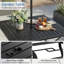 Square Metal Outdoor Picnic Table With Umbrella Hole , 94cm cm W 94cm cm D