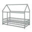 Lit simple en bois avec clôture-505989332