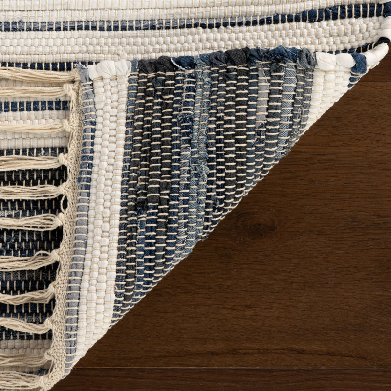 Diora Denim Bohemian Striped Rug, Rectangle 7'6" x 9'6"