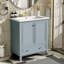 Ensemble de meuble-lavabo avec lavabo, armoire de salle de bain multifonctionnelle avec portes et tiroir, armoire de salle de bain avec tablette réglable-1233526252