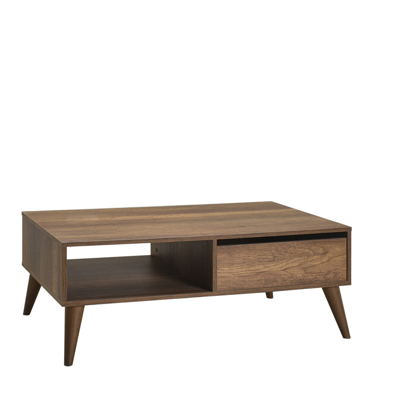 Modern Scandinavian Coffee Table, Oslo & Walnut, 43.3 x 16.5 x 25.6 inches | 100% Melamine Coated Particle Board, Thickness: 0.6 inches | Stylish & Functional Design for Living Room & Lounge Spaces
