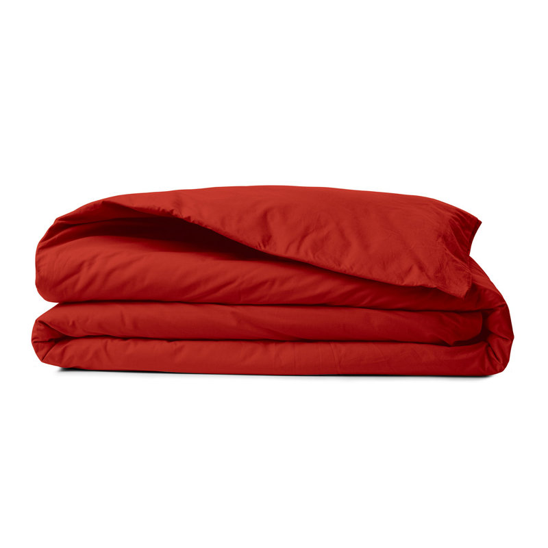 Ensemble de housse de couette Ranforce, Rouge / Gris, Arrêt complet / double