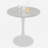 27.6-inch white coffee table, mid-century modern style dining table, suitable for 2-4 people, featuring a round white-veined marble tabletop, perfect for various settings.