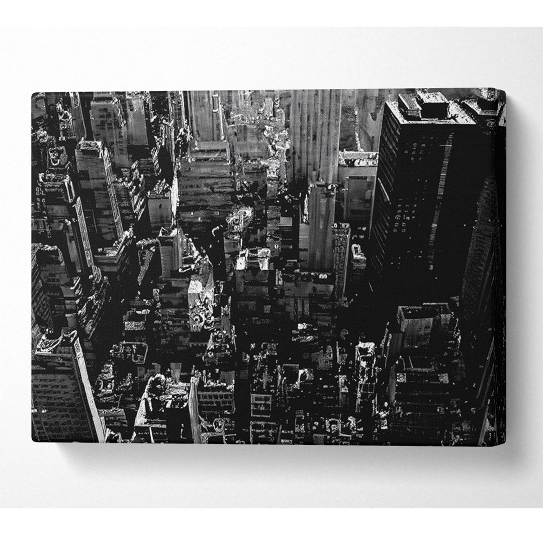 New York City Schwarz und Weiß - Kunstdrucke auf Leinwand - Wrapped Canvas