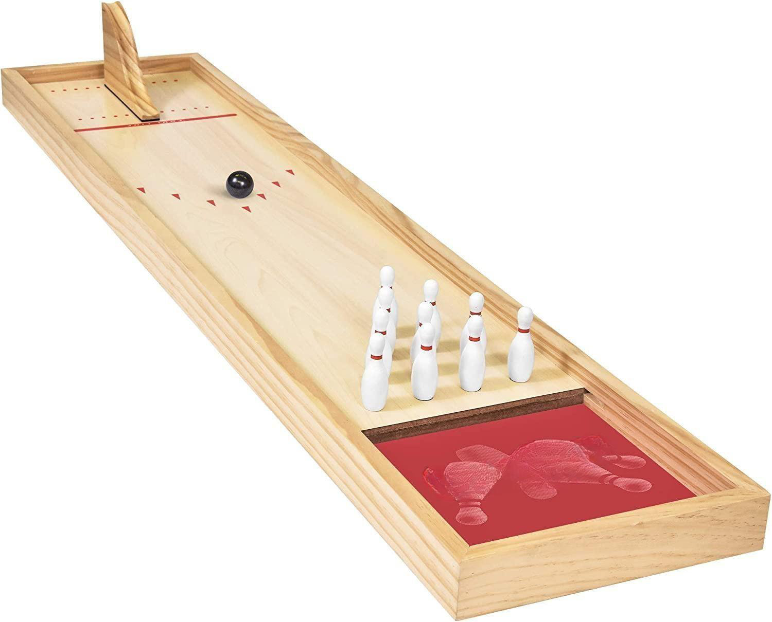  3 otters Mini Bowling Set, Wooden Tabletop Bowling