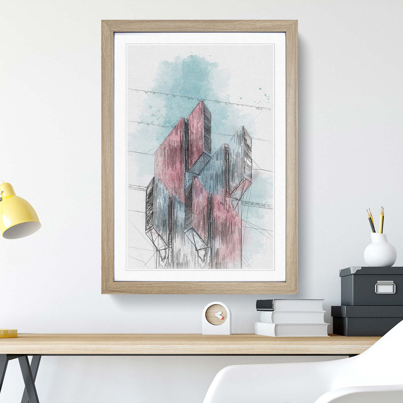 Sketching the Architecture Vol.64 - Picture Frame Drawing Print, 36cm H x 27cm W x 2cm D, Oak Framed