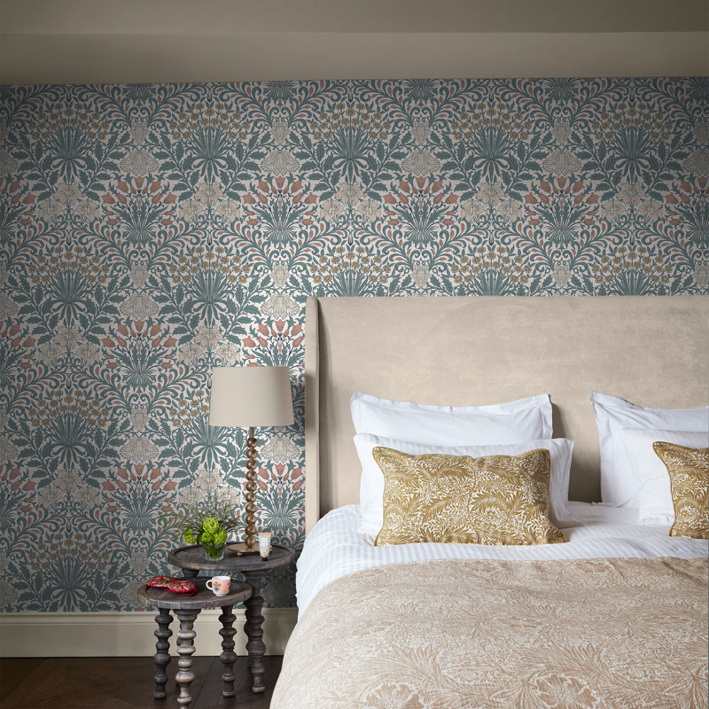 Papier peint doux William Morris Garden, Bleu