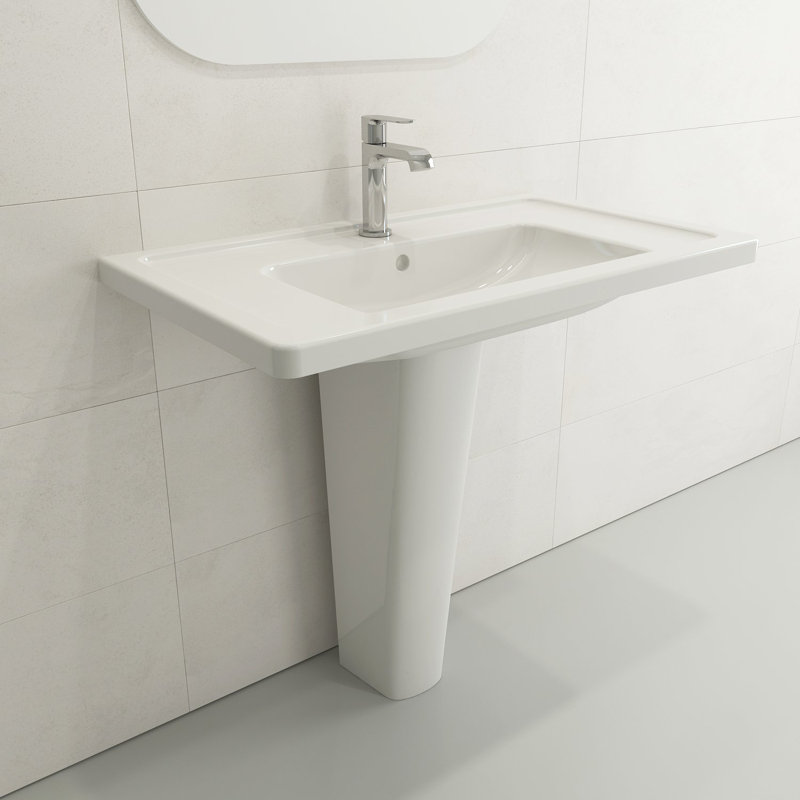 Taormina Pedestal Base Fireclay, White