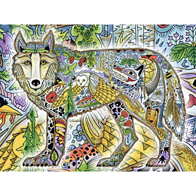 Pure Country Weavers Wolf Standing Blanket - Animal Spirits Totem by Sue Coccia - Gift Tapestry Throw Woven from Cotton - Made in The USA (72x54)