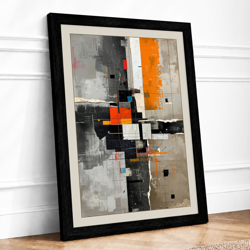 Geometric Order Industrial - Framed Print, A1 - 84.1 x 59.4 cm, Black