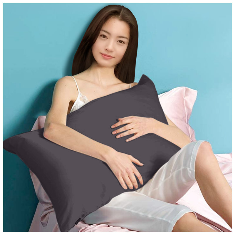 Premium Housewife Pillowcases Solid Colour Polycotton Material 50x75cm Size Easy Care Machine Washable Bedding, Charcoal