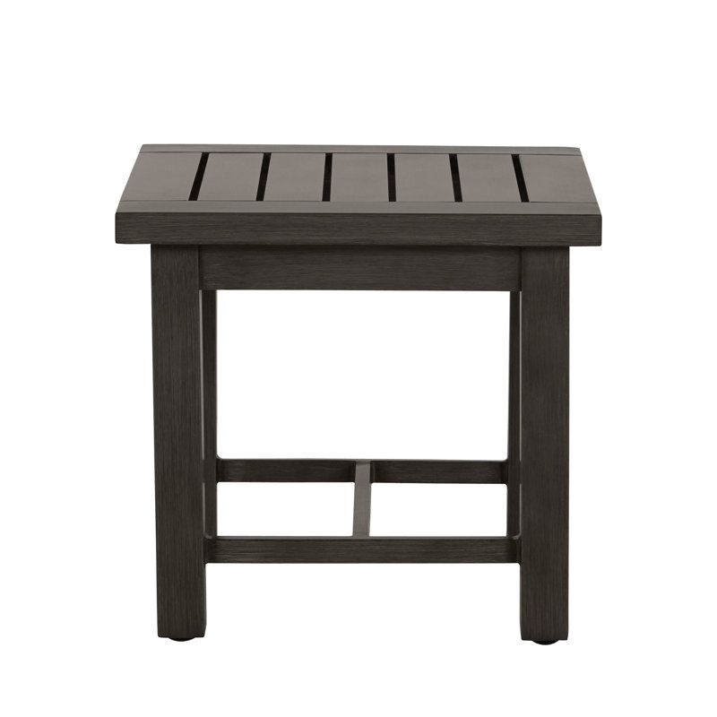 Club Aluminum Outdoor Side Table, Slate Gray