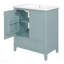 Ensemble de meuble-lavabo 30 po avec lavabo, armoire de salle de bain multifonctionnelle avec portes et tiroir, cadre solide et panneau de fibres à densité moyenne, vert-205387542