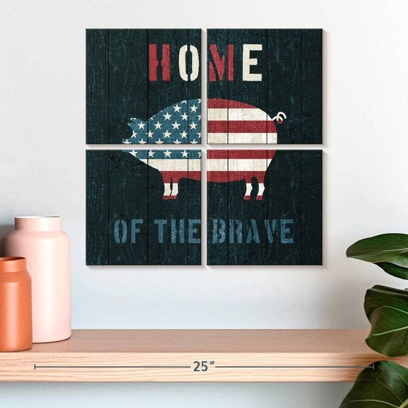 Plaque murale Kema American Farm Pig, H 18 po x l 18 po