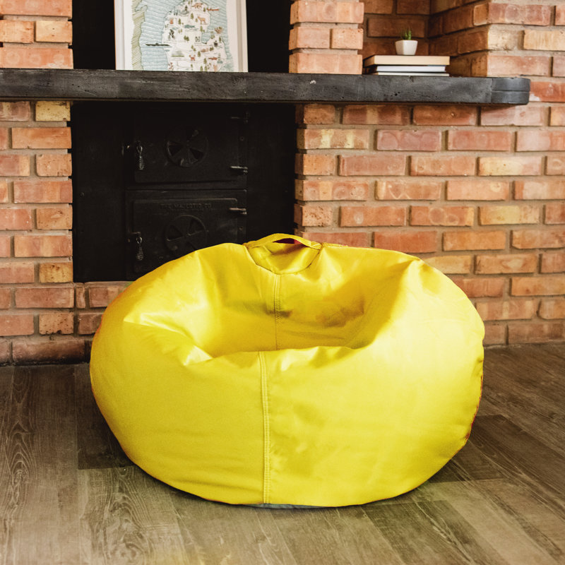Fauteuil poire standard classique, 100 % polyester jaune