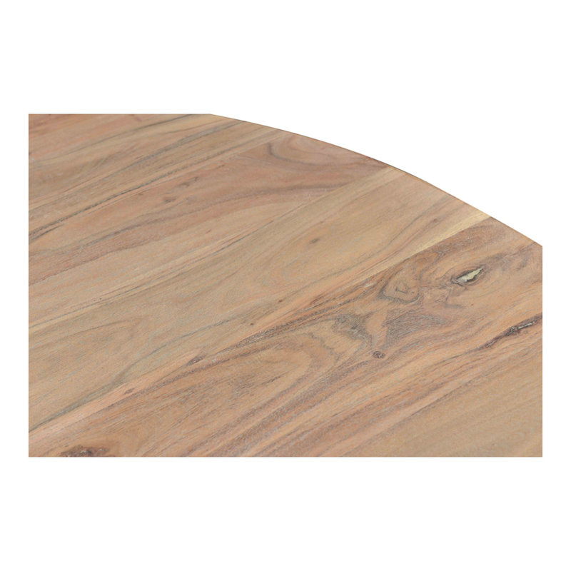 Dining Table, Round, Solid Acacia, Seats 4, Light Grey