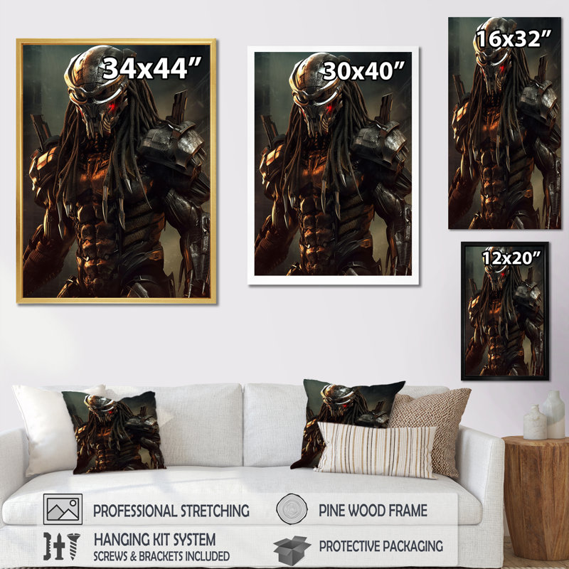 Cosmic Alien Preda I sur impression sur toile, H 32 po x l 16 po x P 1 po, Toile tendue