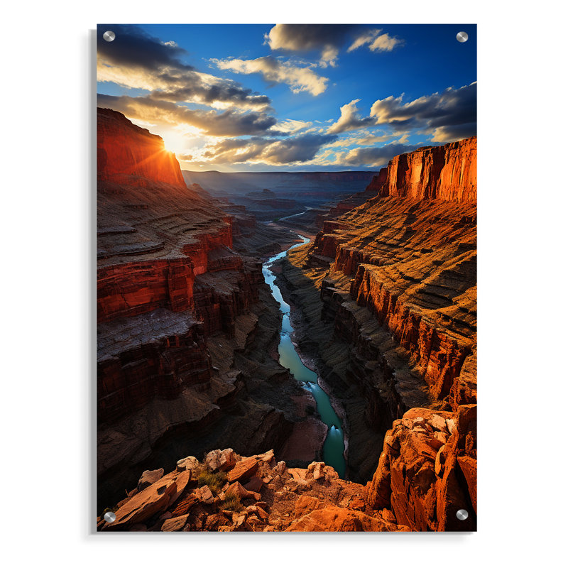 Canyon, dévoilement majestueux I - art mural acrylique Canyon moderne, H 40 po x l 30 po