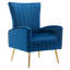 27“ Wide Velvet Upholstered Armchair with Golden Legs-779188486