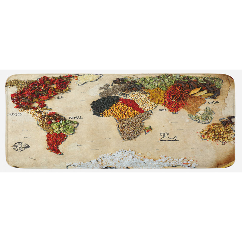 Tapis de cuisine world map
