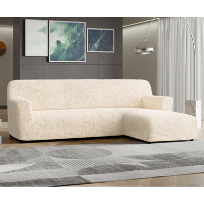 Housse pour canapé modulaire extensible de la collection Microfibra - Facile à nettoyer et durable (méridienne droite)