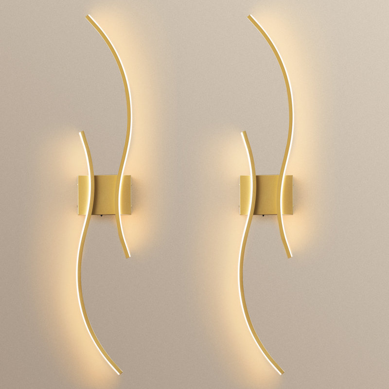 Battery Operated LED Wall Sconces with Remote Control, Stepless Colors 3000K-6000K/  Dimmable/ Memory/ Timer/ Night-Light, 39 In, 2-Pack