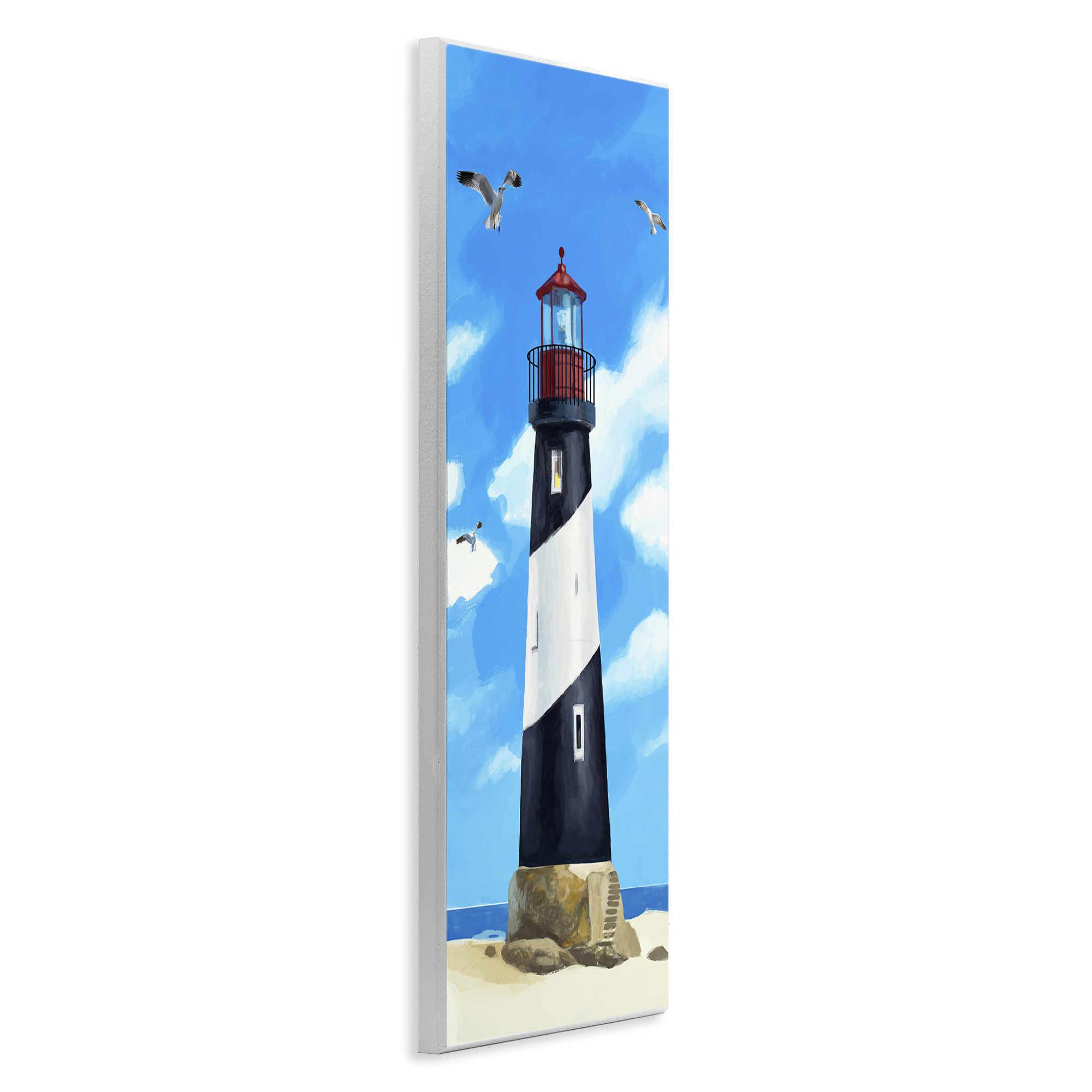 Stupell Industries Lighthouse on Beach Wall Plaque Art by Lucca ...
