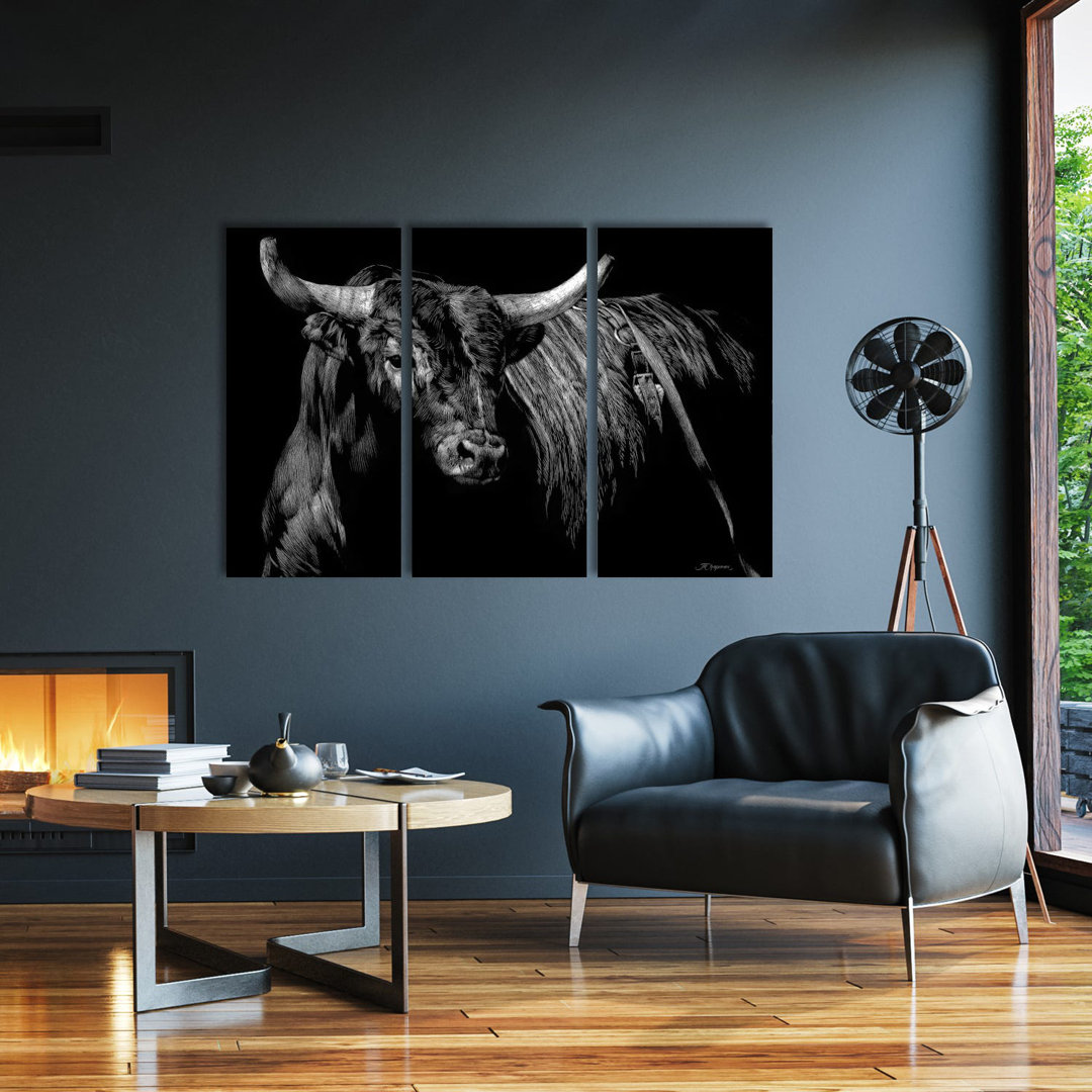 Brindle Rodeo Bull von Julie T. Chapman - Giclée auf Leinwand ohne Rahmen