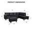 Ensemble de canapé modulaire en cuir 3 pièces avec repose-pieds et rangement-281096925