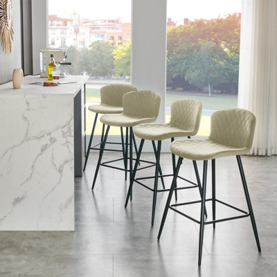 Tabouret de bar moderne en similicuir sans accoudoirs