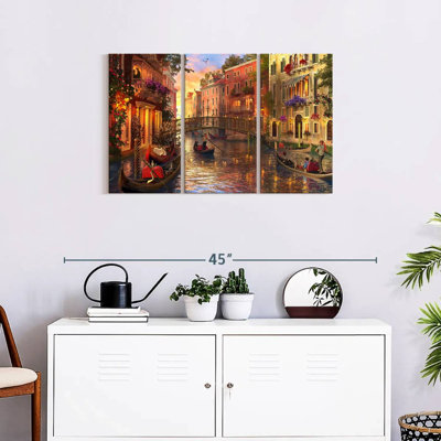 " Romantic Sunset In Venice " 3 - Pieces