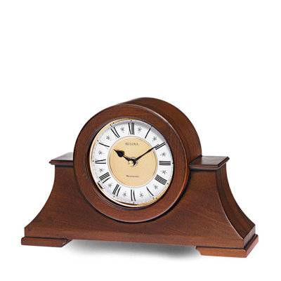 Traditional Roman Numeral Tabletop Clock in Antique Walnut