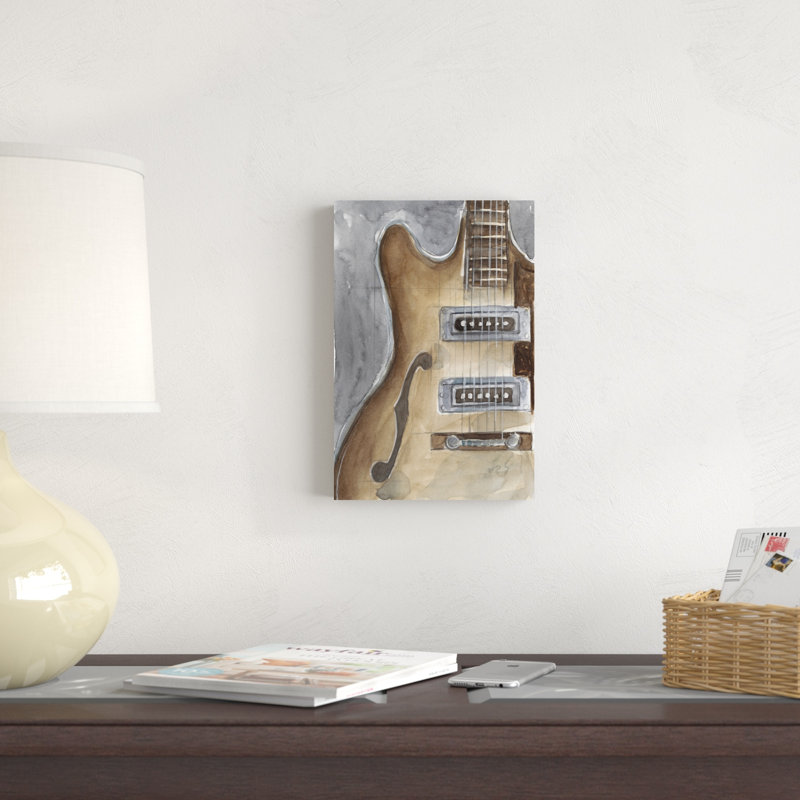 Étude d'instruments d'aquarelle I, H 12 po x l 8 po x P 1,25 po