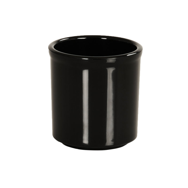Pot rond à condiments en mélamine, H 4,25 po x l 4 po x P 4 po, Noir