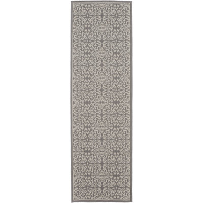 Tapis floral ivoire / gris Yurig