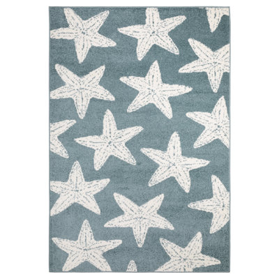 Quince Coastal Star Fish Blue/ Ivory Area Rug