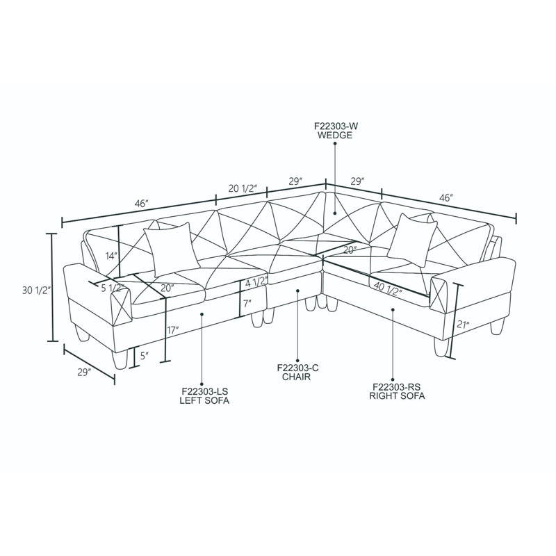 Gwenetta Velvet L-Shaped Sectional Reversible, Cream Velvet, Natural