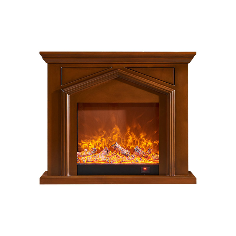 Foyer électrique en bois massif, Brun, H 40,16 po x l 47,24 po x P 12,99 po