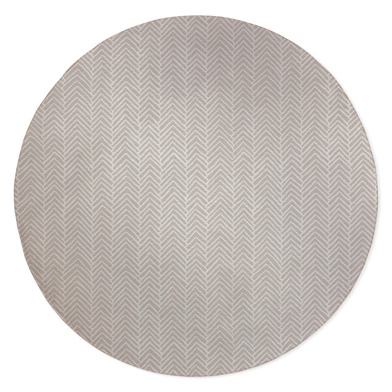 Chevron Block Non-Slip Outdoor Rug, Round 5'
