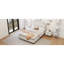 King Size Bed With Button Tufting And Headboard - Velvet Upholstery No Box Spring Fabric Platform Easy To Assemble-461583464-461583461