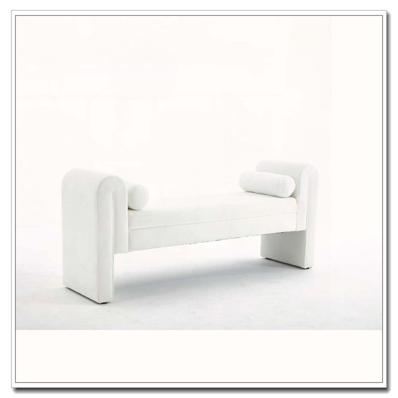 Banc de rangement surdimensionné pour vestibule et chambre à coucher, Blanc