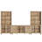 Sideboard Cabinet With Bar Hutch, Buffet Cabinet With 6 Glass Doors, 3 Tier Shelves And 2 Wood Storages, Oak, 125''