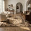 Tapis intérieur / extérieur à médaillon persan beige / noir 8 pi x 11 pi (7 pi 9 po x 10 pi 8 po) Anbar-30842417