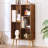 5-Cube Mid-Century Small Bookshelf Brown