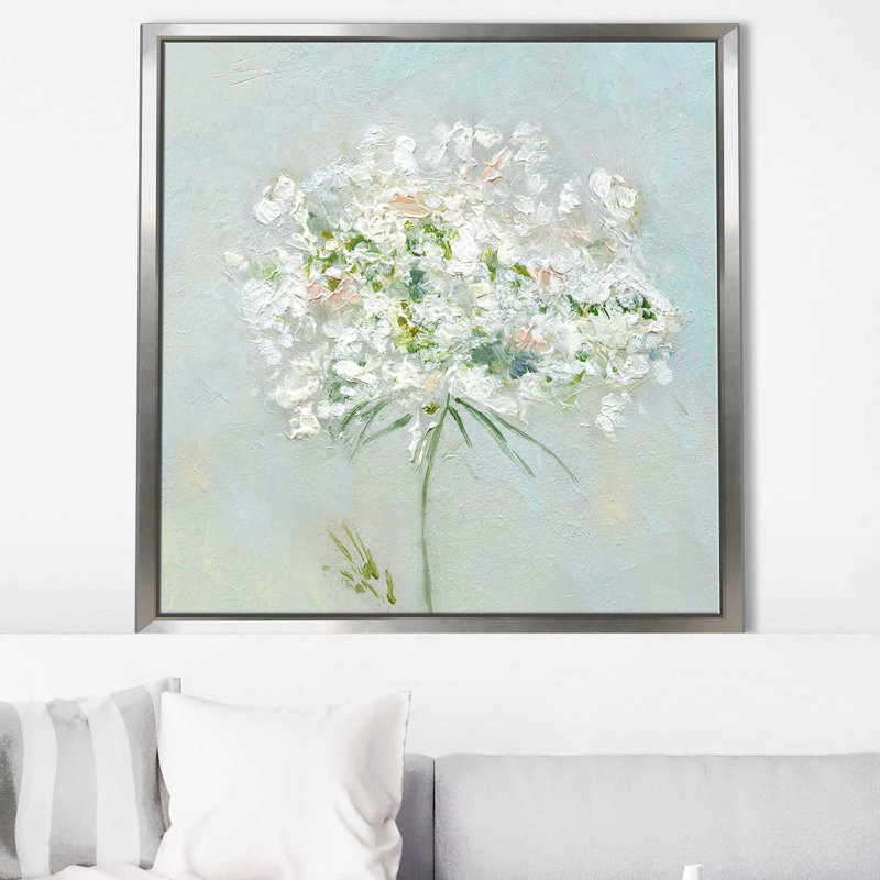 «Sweeter Summer I» par Sally Swatland - Peinture, Cadre flottant argent, H 21,5 po x l 21,5 po x P 2 po