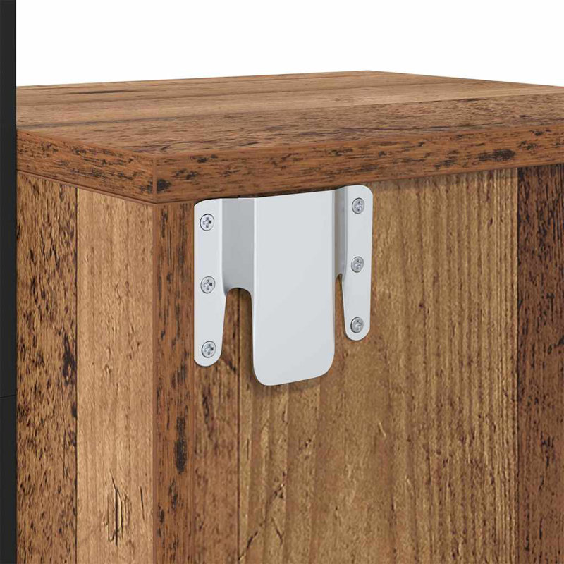35cm W Manufactured Wood Bedside Table, Old Wood