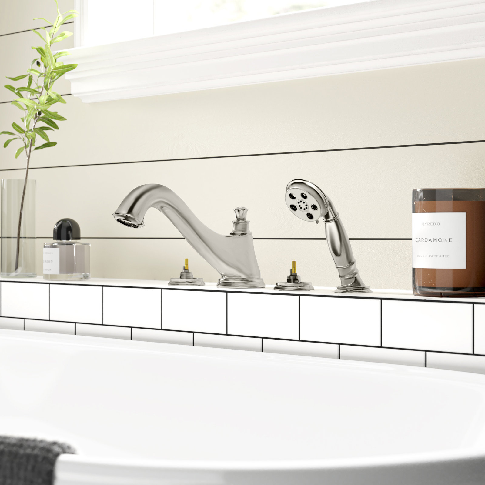 Cassidy™ Deck Mounted Roman Tub Faucet Trim, Brilliance Polished Nickel